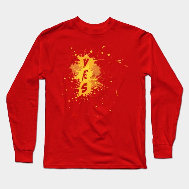 YES Splash | Yellow Version Long Sleeve T-Shirt by Kinitro